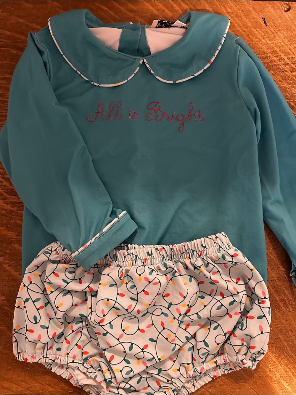 SDS ‘All is Bright' Holiday Lights Diaper Cover Set